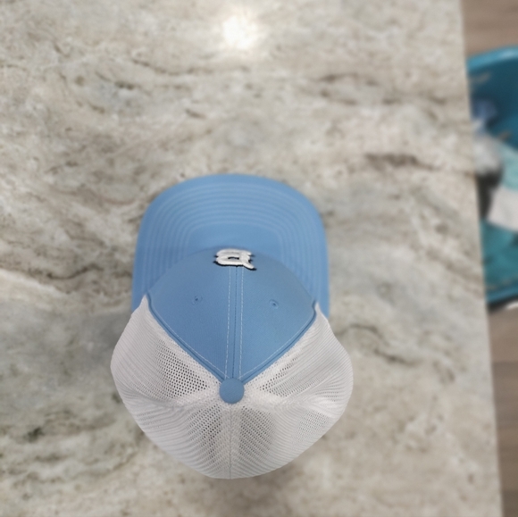 Boston Red Sox Light Blue Trucker Snapback Hat Pacific Headwear Flexfit Pro MLB - Picture 8 of 9